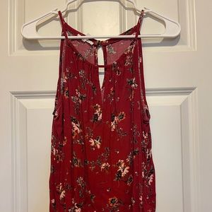 Red Floral Tank Top, Maurices, size Large